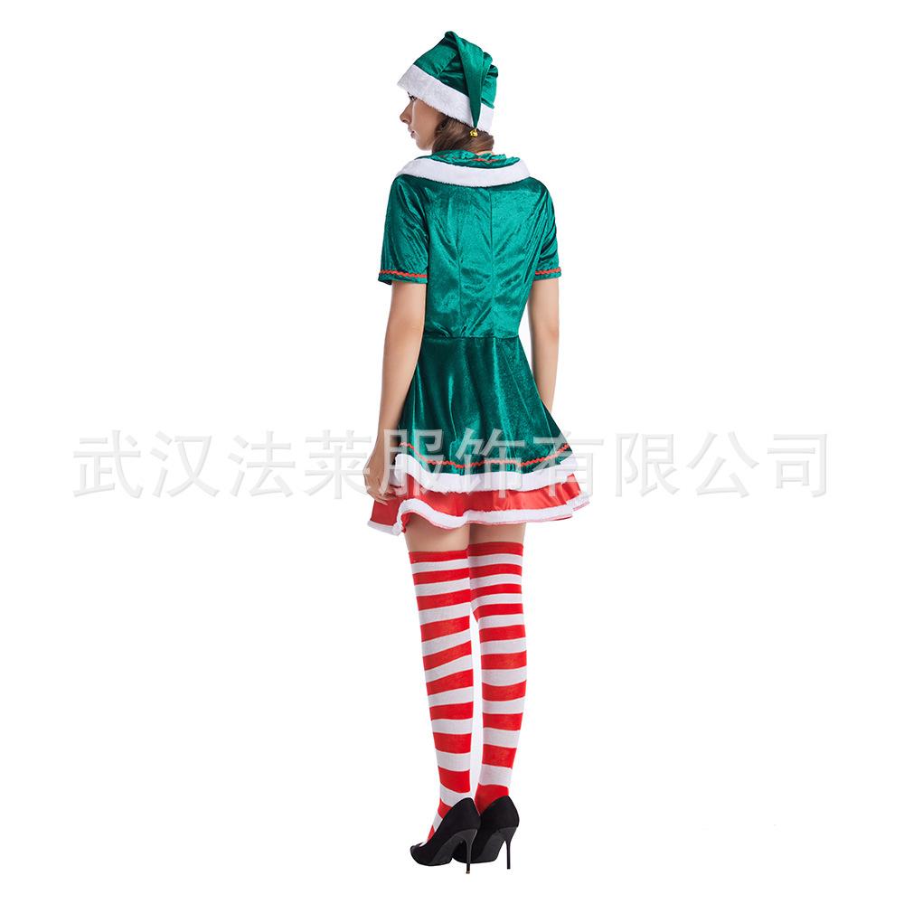 Kostium Świąteczny Zielony Kostium Elfa Świątecznego Garnitur Impreza Impreza Cosplay