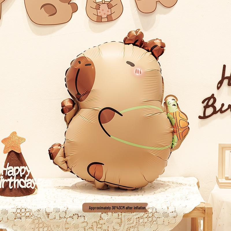 Cartoon Capybara Balloon - Children's Birthday Party Decoration Prop