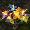 8/10 Head Solar Fiber Optic Color Changing Butterfly String Lights Stake Lights Outdoor Garden Lawn Decorative Lights