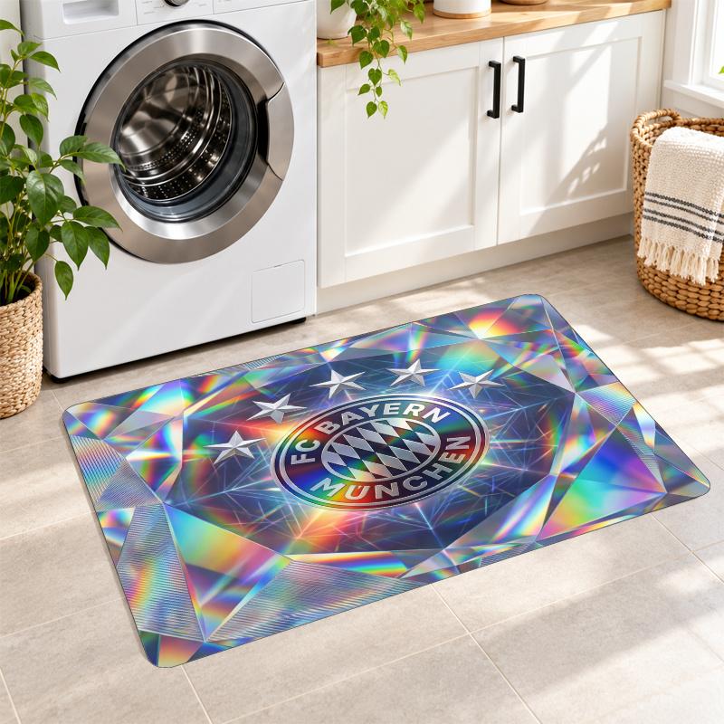 Flannel Kitchen Mat Bayern Munich Soft Area Rug Non Slip Floor Carpet Home Decoration