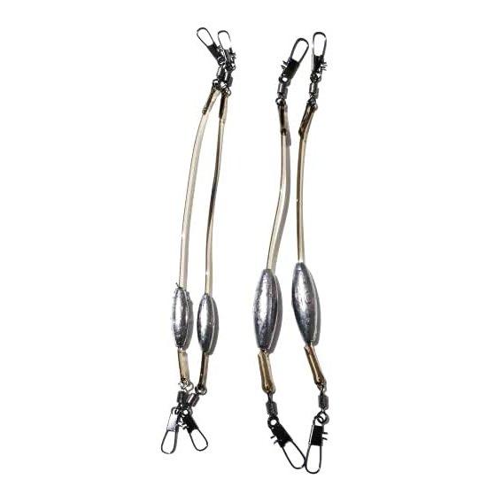 Seiko Shoten Saltwater Fishing Pond Sinker Weight No.8 with Cushion Rubber 2.5mm x 15cm, Double Snap, 2-Piece Set