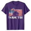 Patriotic American US Flag Thank You Memorial Day Veteran T-Shirt USA Proud Graphic Tee Tops 4th of July Clothes Novelty Gifts