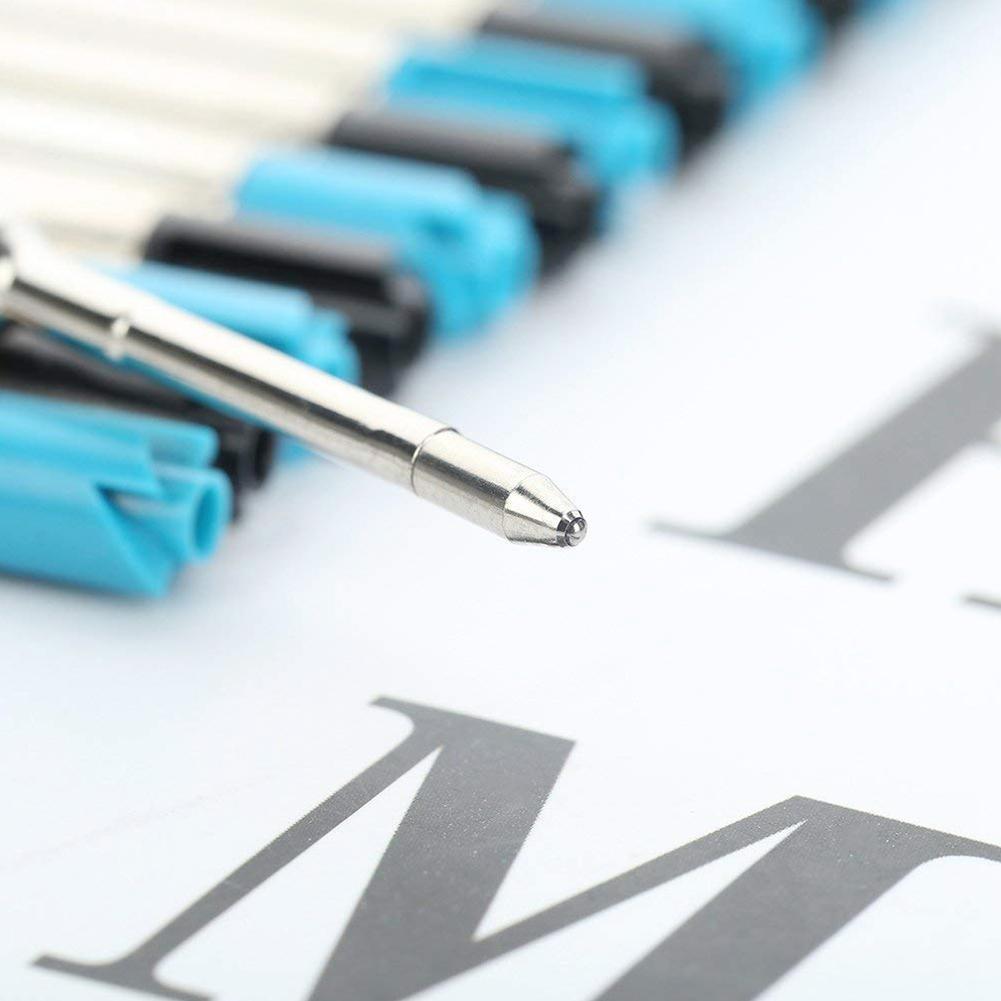 10pcs Full Metal Core 9.8cm Short Blue and Black Ink Refill Replacement School Supplies Office Accessories office stationery