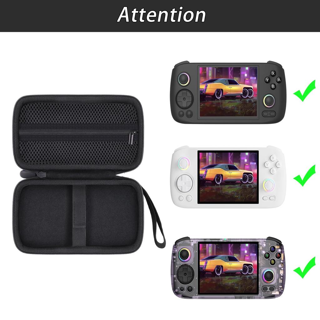 Khanka Storage Case for Anbernic RG406H, Unisoc T820 Handheld Game Console, and Whatsko RG 406H Portable Handheld Game Console, Black (Case Only)