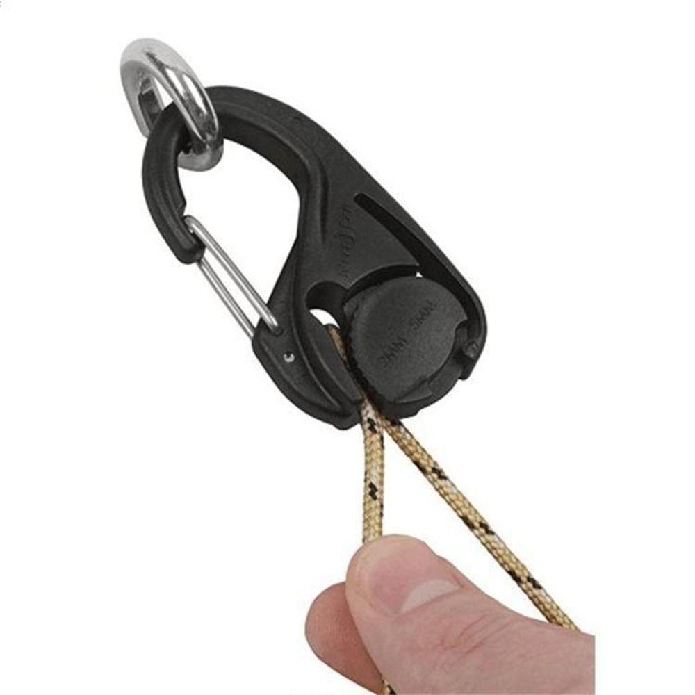 1/2/5pcs New Without Knotting Rope Tightener Black 66*34mm Cast Hooks Self-Locking Binding Fixed Outdoor Tools
