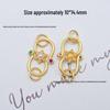S925 Sterling Silver Ancient Gold Through Hole DIY Peace & Joy Double Ring Buckle Pendant Spacer Beads