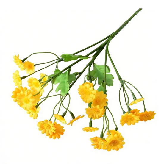 Artificial Flowers 30 Heads Silk Cloth Chamomile Stems Pastoral Style Fake Flowers Wall Wedding Decor Photo Props