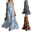 Ladies' Casual Printed Chiffon Camisole Dress, Long Skirt