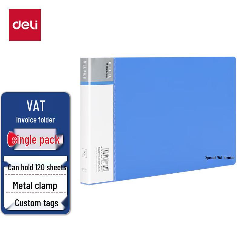 Deli VAT Invoice Document Folder синий
