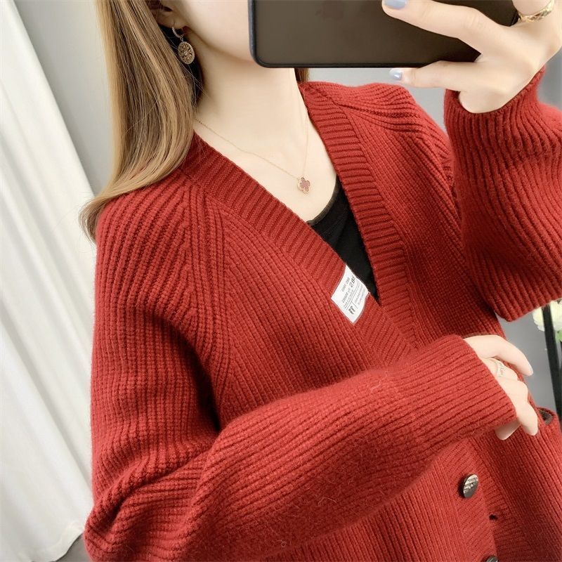 Knitted Cardigan for Women In A Laid-back Style for Autumn and Winter Korean Sweater Coat Loose Knitted Sweater for Women