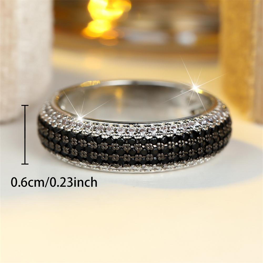 Antique Black Zircon Small Round Stone Rings For Women Trendy CopperColor Engagement Ring Wedding Jewelry Mother's Day Gifts