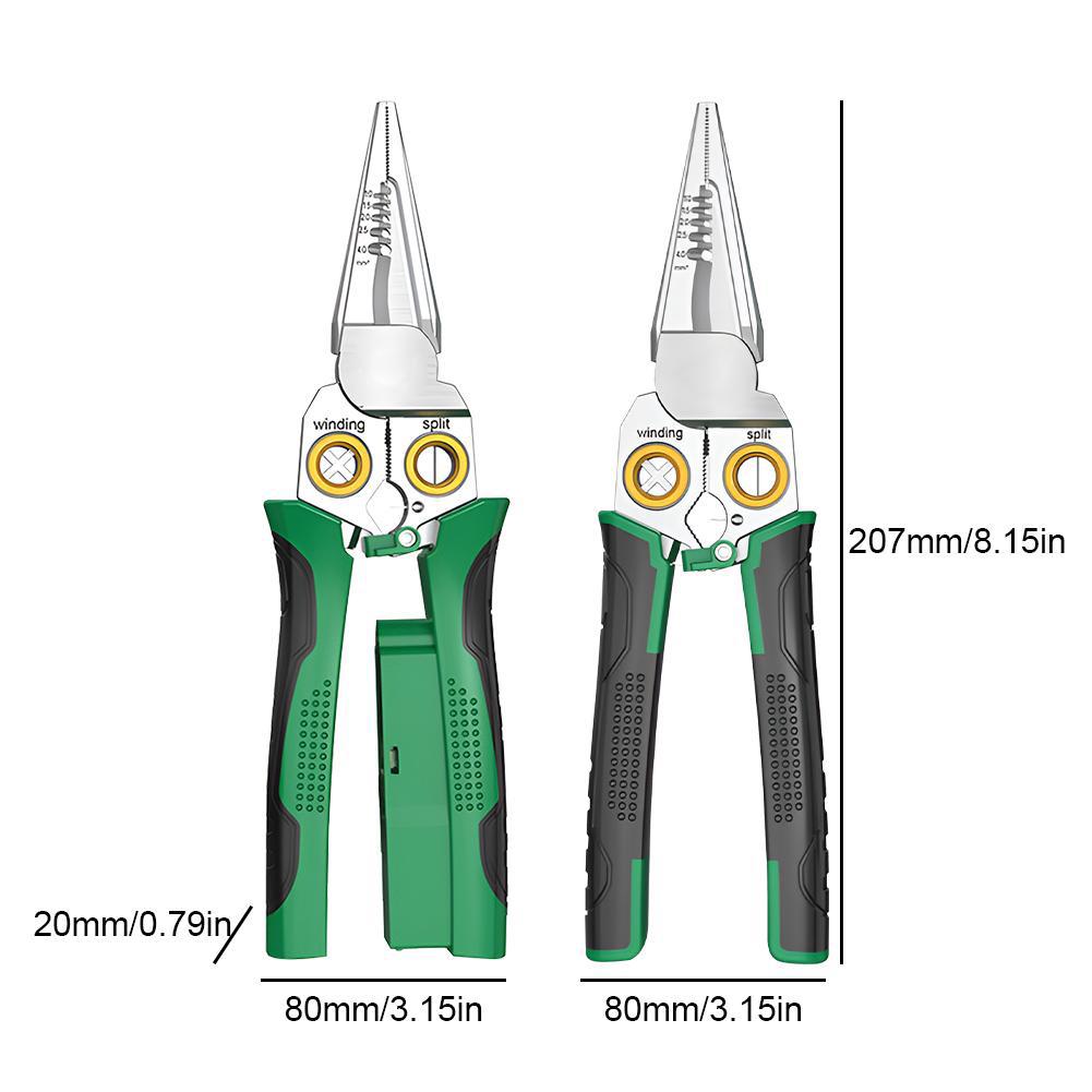 Multi-Functional Stainless Steel Wire Stripper Stripping Pliers Multi-Tool For Electrician, Cable Cutting Non-Slip Grip