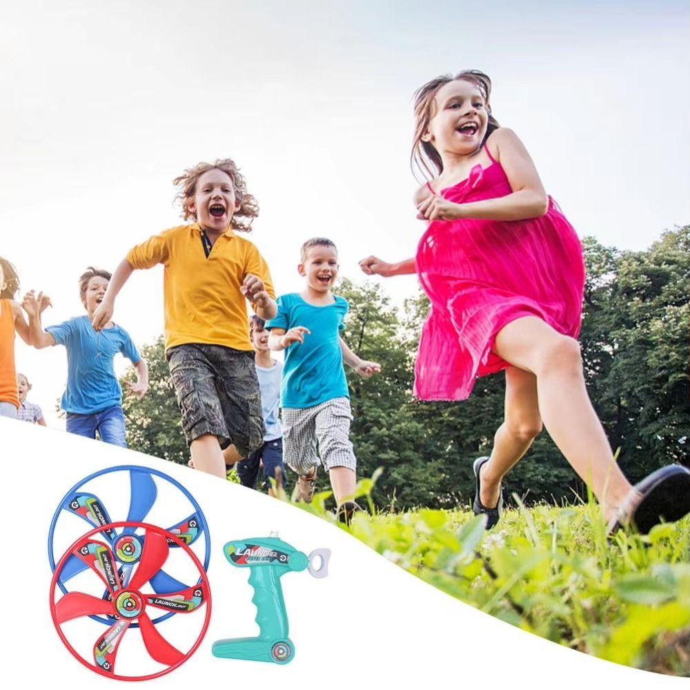 Atmosphere Prop Ripcord Sky Spin Toys Launcher Spinner Dragonfly Toy Pull Flying Ripcord  Outdoor