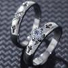 2 Pieces/set of Sparkling Zircon Cross Couple Rings, Suitable for Women's Weddings, Engagement Parties, Jewelry Gifts