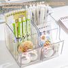 INS Style Desk Stationery Storage Box 3 Grids Pen Storage Box Durable Makeup Brushes Box