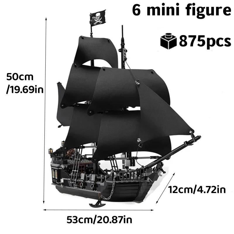 Pirates of The Caribbean Ship Queens Revenge Warship Black Pearl Sailboat Building Block Bricks MOC 4195 Assembly Toys Kid Gift