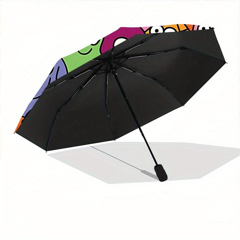 1pc Colorful Creatures Automatic Open/close Folding Umbrella, Compact Portable Travel Umbrella, Perfect Birthday/Christmas, Cute Umbrella, D