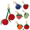 Cherry Blueberry Design Fruit Charm Coin Purse Microfiber Leather Cute Key Chain Mini Pouch Wallet Gift For Airtag Girl Women