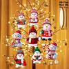 8Pcs 2D Cute Christmas Snowman Pendants Wood Cartoon Xmas Tree Hanging Ornament Diy Home New Year Party Atmosphere Decor Supply