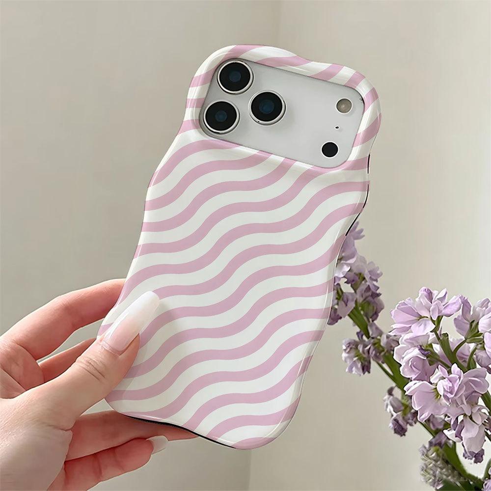 Summer limited candy color irregular wavy pattern mobile phone case iPhone16PROMAX anti-drop protective case