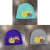 Knit Halloween Party Beanie With Flame Rose Pattern For Winter Outdoor Cycling