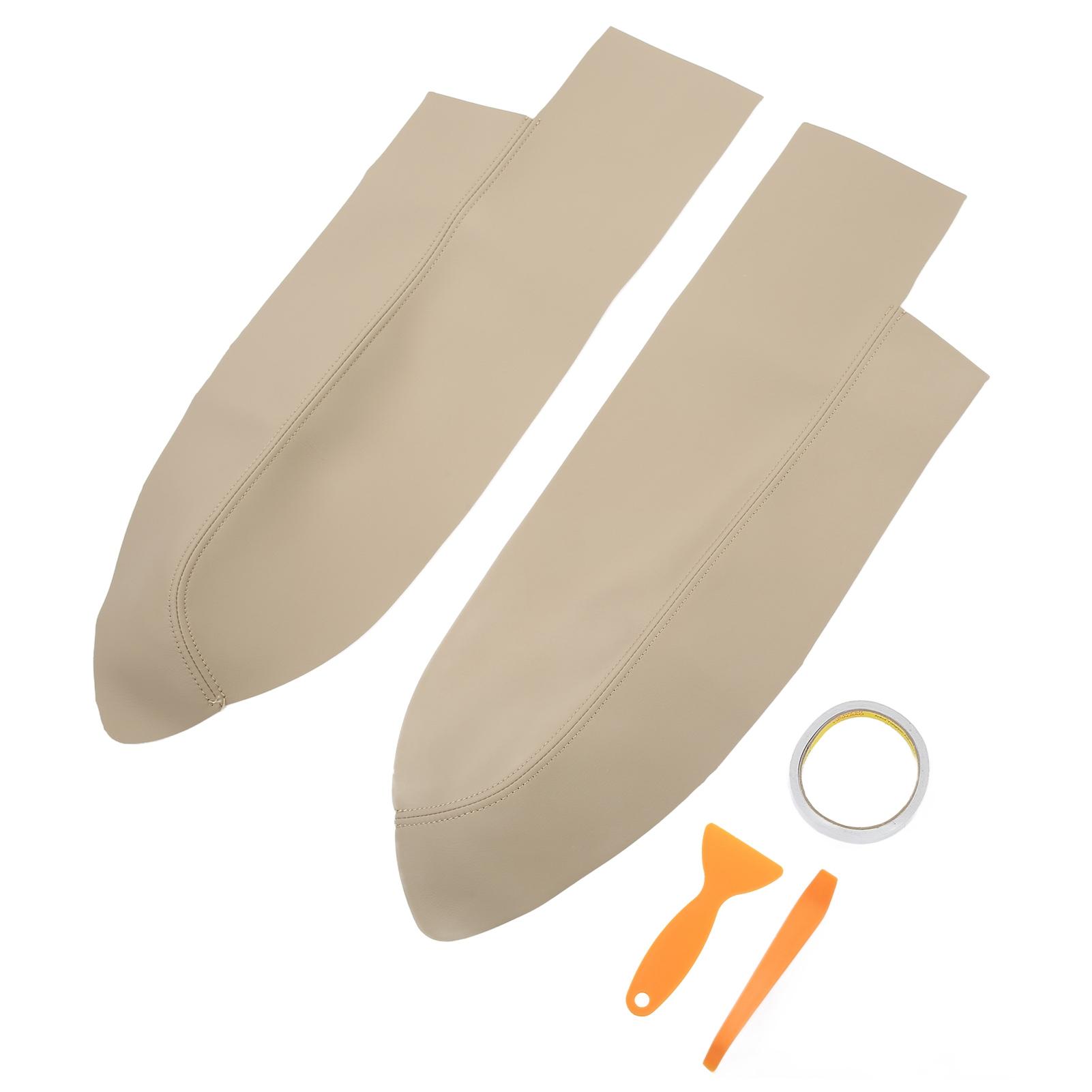 

1 пара чехлов для подлокотника передней двери из микрофибры, аксессуары для салона автомобиля, замена для бежевый