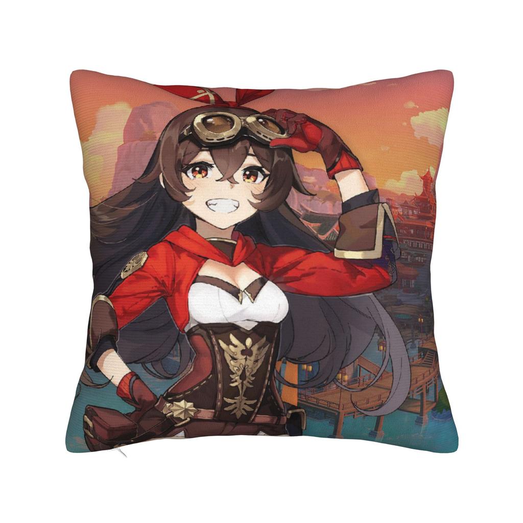 Genshin Sucrose Pillowcase Printed Fabric Cushion Cover Decorations Kawaii Game Anime Online Games Pillow Case Cover Home Zipper