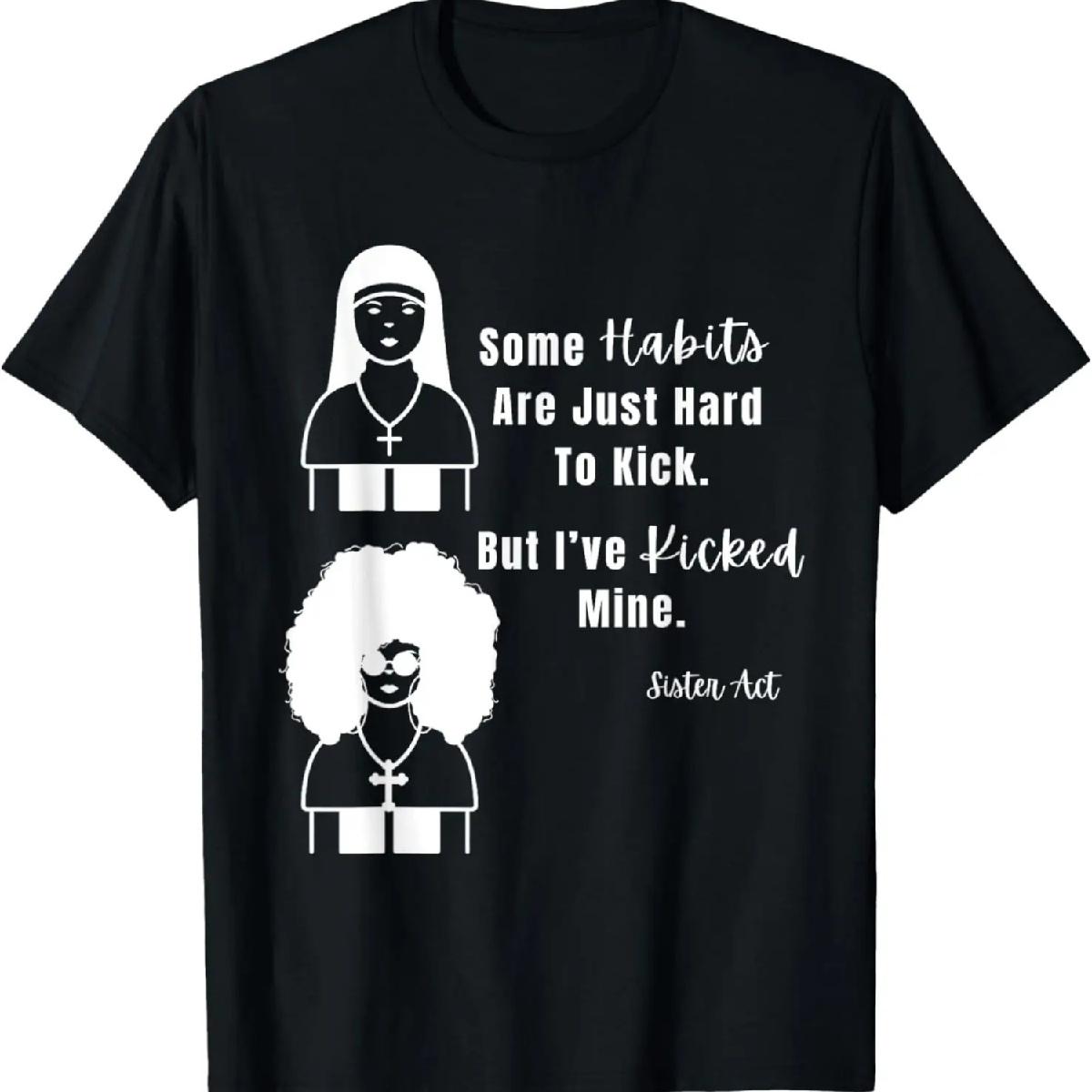 Популярный фильм «Действуй, сестра» Забавная футболка с графикой монашеской рясы S