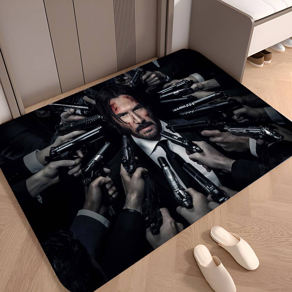 1pc Classic J-john W-wick Movie Entrance Door Mat Nordic Style Home Doormat Bathroom-Toilet Mats Bedroom Hotel Decor Mat