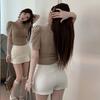 Women's Korean V-Neck Sparkling Cross Waist Chic Top