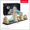 ASSYME Cubic Fan 3D Puzzle Craft Kit, Tower Bridge (with LEDs), L531h, No Glue or Tools Required