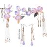 Classical Ancient Style Chinese Style Hairpin Set Pearl Tassel Hanfu Hair Stick Earrings Hair Chopstick Flower Hair Comb Women