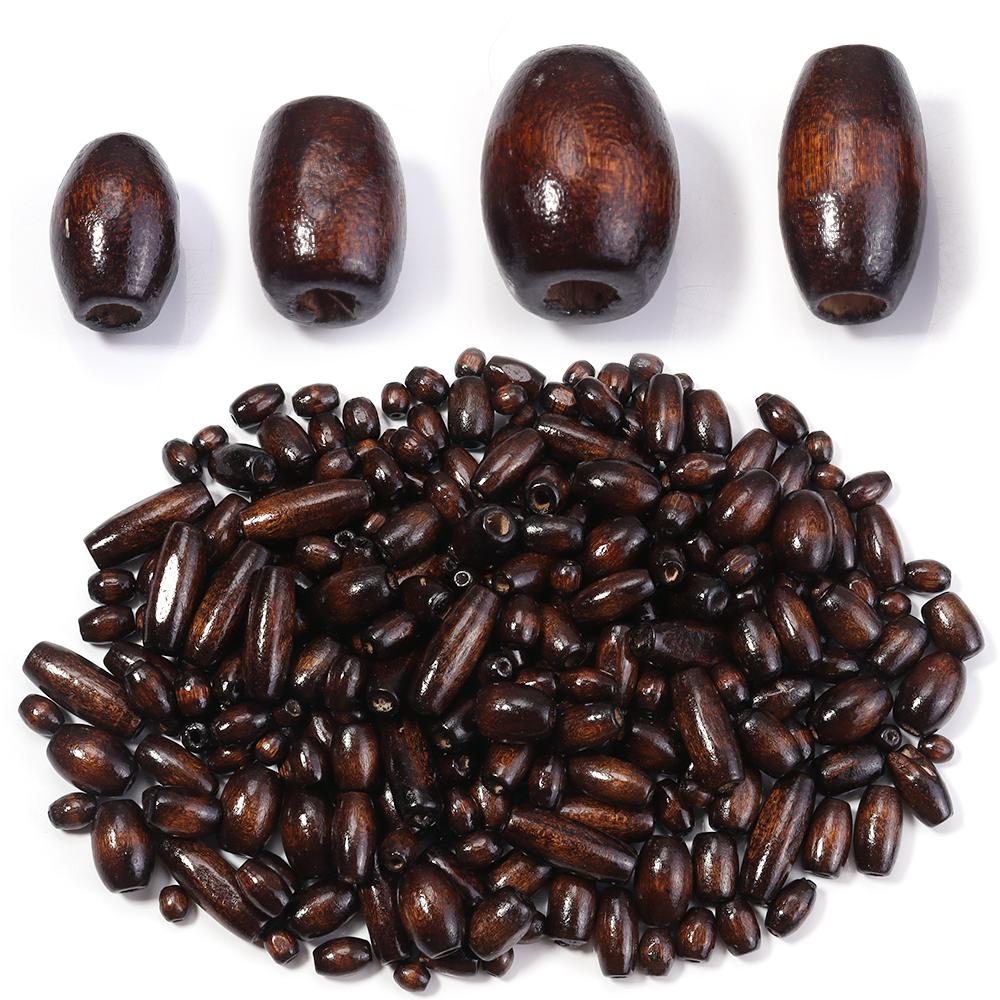 100-500pcs/lot Oval Natural Wooden Beads Baseball Shaped Wood Beads For Jewelry Making DIY Necklace Bracelet Loose Spacer Beads