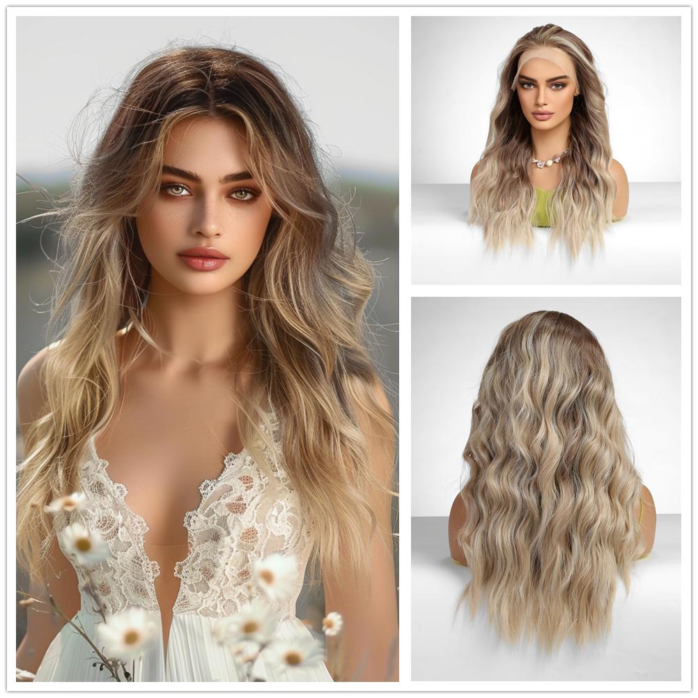 

ALAN EATON 13*6 парики спереди, платиново-белый синтетический длинный прямой парик с лентами для женщин, повседневный косплей, волосы высокой плотности