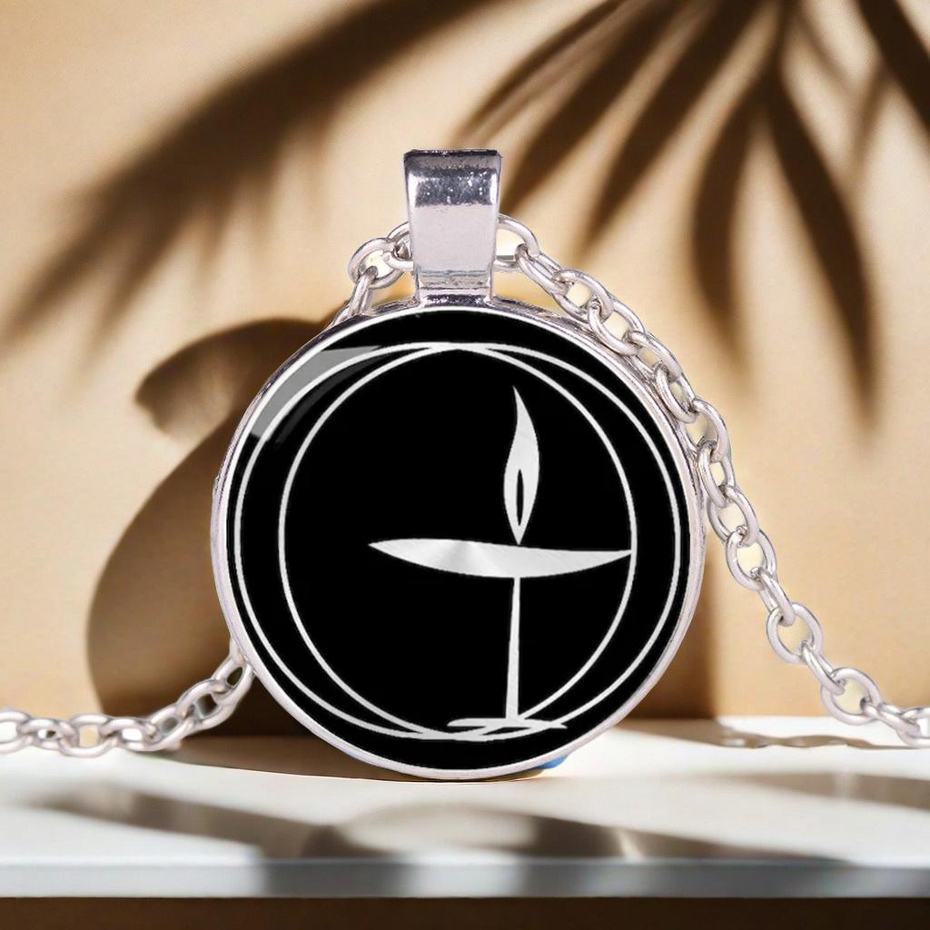UU Flaming Chalice Unitarian Necklace Universalist Jewelry Pendant Gift