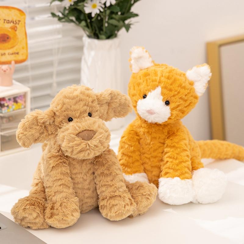 20cm Cartoon Cute Curly Animal Plush Doll Pillow Elephant Fox Cat Dog Plush Toy Home Decoration Appease Gift For Children