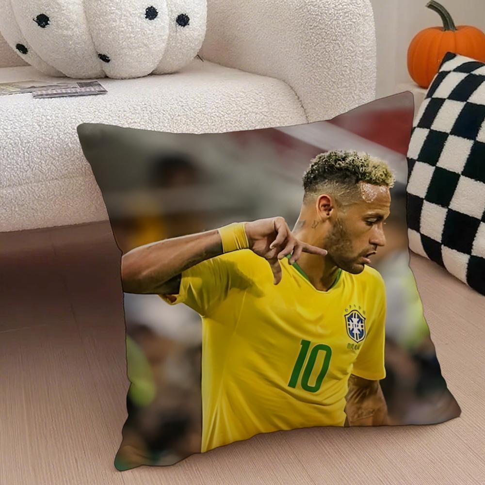 Brazilian Handsome Athlete NNeymar Jr Cushion Cover Throw Pillow Cover Hidden Button Durable Polyester Chair Cushion