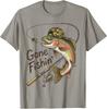 Vintage Gone Fishing Camouflage Trout Graphic Tee - Fun Outdoor Apparel
