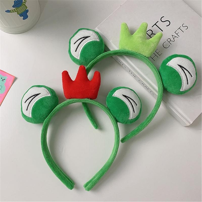 Frog Headbands Furry Plush Cartoon Headbands Hair Accessories for Girls and Womens Holiday Party Headwear