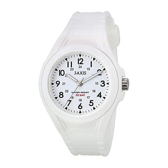 J-AXIS Watch 10 ATM Water Resistant Sports Casual Plastic Belt Watch AG1328 Unisex White