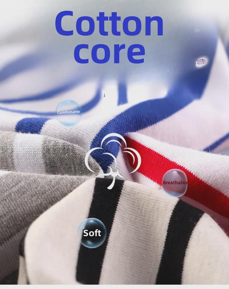 Men's Striped Cotton Boxer Briefs - Low Waist, Sexy & Sporty