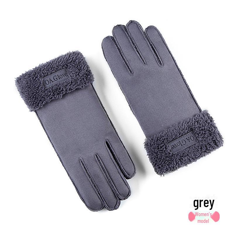 

Женские замшевые перчатки в корейском стиле — с бархатной подкладкой, теплые и плотные для зимы; Мужские мотоциклетные перчатки на весну/осень. One Size