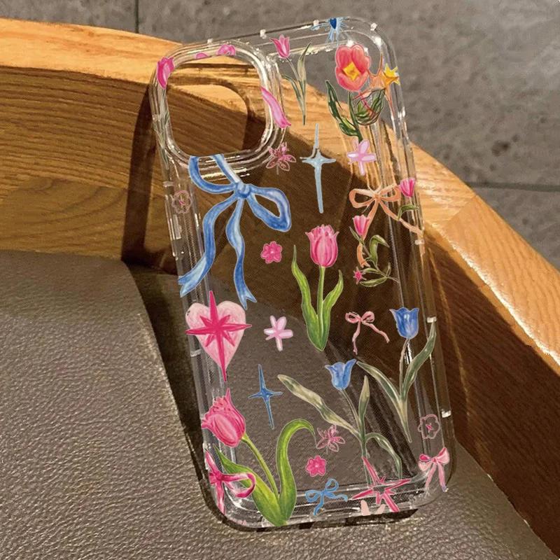 

Transparent Fruit Juice Flower Phone Case for Mi 14 12T 13T 12 13 11 Lite 5G NE Poco X6 X3 F5 Pro Shock-Absorbing Cover For Poco F5 Pro