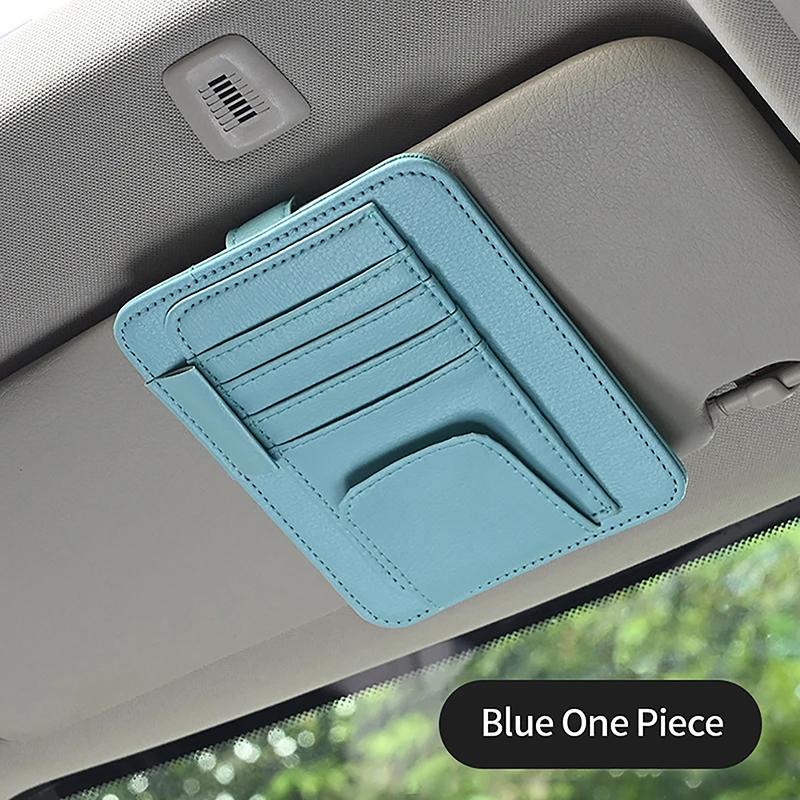 Car Sun Visor Mutil-Pocket Storage Organizer Auto Interior Accessories Car Documents Pouch Credit Card Sun Glasses Pens Holder