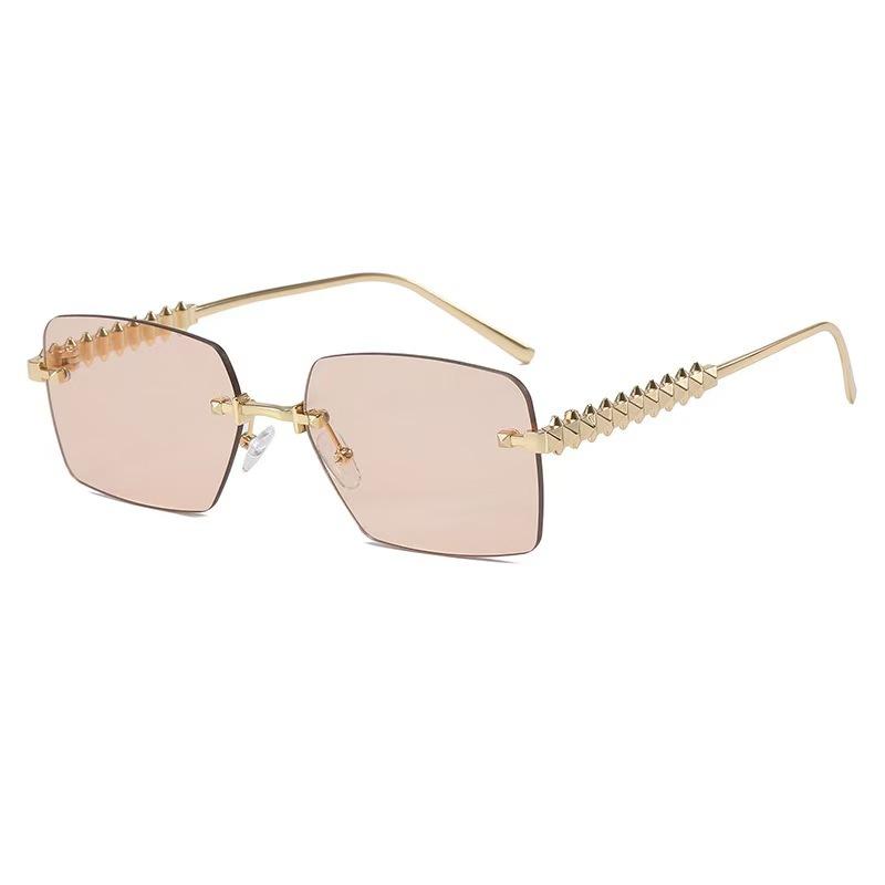 European American Style Square Sunglasses Rimless for Women Men Outdoor Travel Sun Glasses UV Protection