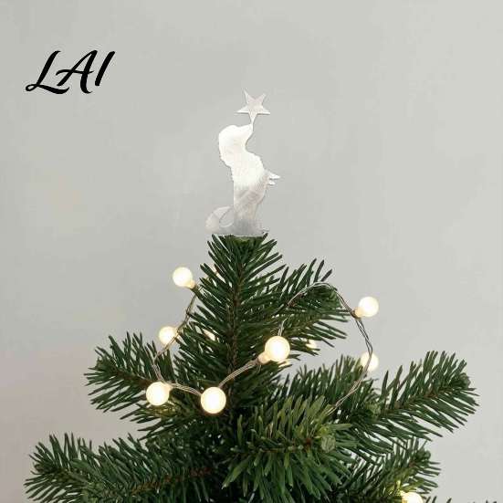 Christmas Tree Finishing Touch Metal Dog Topper 11.81 Inch Cute Dachshund Topper Pet Ornament with Star Holiday Decoration Gifts for Lovers Unique