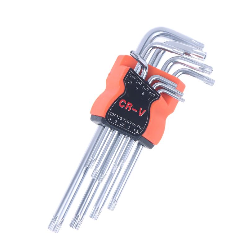 

Набор торцевых ключей-звездочек 9 шт. Шестигранные ключи Гаечный ключ-шестигранник Двусторонний L-образный Звездообразная отвертка Ручные инструменты для ремонта дома своими руками A2