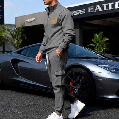 Fashionable Autumn and Winter New Men's Loose Velvet Workwear Commuter Sweatshirt and Sweatpants Suit