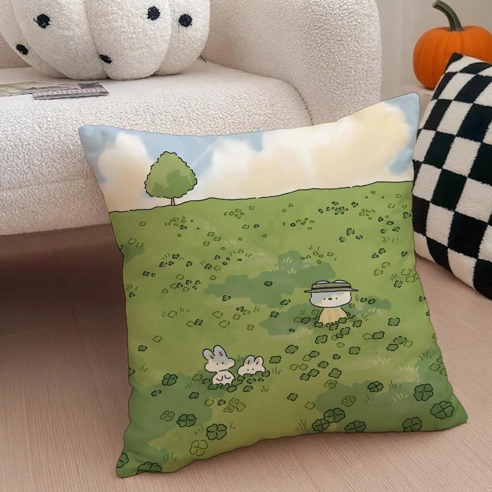 Author Somdoo Cute Animals Quiat And Peaceful Cushion Cover Throw Pillow Cover Hidden Button Durable Polyester Chair Cushion