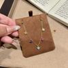 Dopamin Kleeblatt Halskette Damen Französischer Luxus Bunter Blumen Choker Vielseitiger Stapelbarer Schmuck